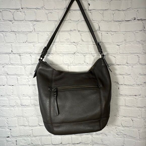 The Sak Sequoia Leather Handbag Gray Hobo Shoulder Bag Purse Pebbled Leather - Picture 2 of 12